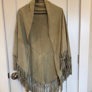 Vera Pelle Leather Fringed Women's Shawl